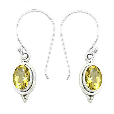 925 Silver Citrine Drop Earrings for Women | Gemstone Jewelry
