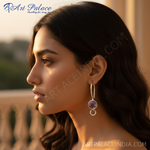 Load image into Gallery viewer, 925 Silver Amethyst Drop Earrings for Women | Gemstone Jewelry
