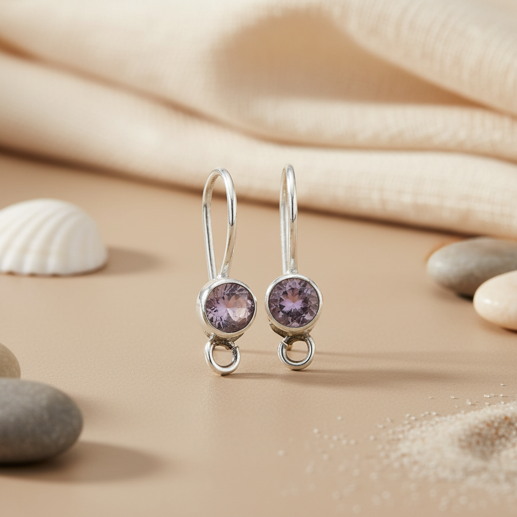 925 Silver Amethyst Drop Earrings for Women | Gemstone Jewelry
