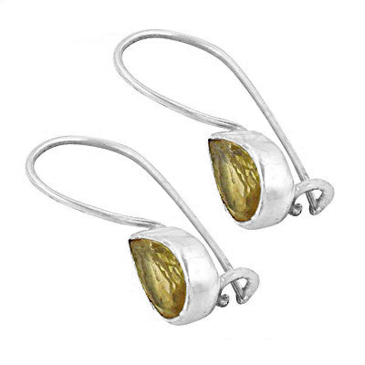 925 silver citrine drop earrings for women | gemstone jewelry