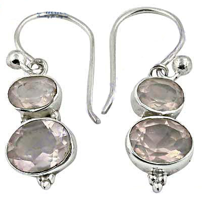 925 sterling silver rose quartz earrings | for women | gift