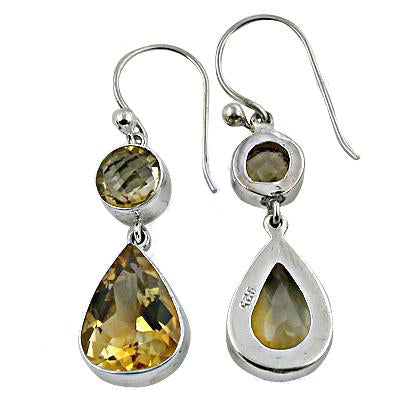 925 silver citrine teardrop earrings for women | gemstone jewelry