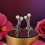 Load image into Gallery viewer, Pendientes de flor de cuarzo ahumado en plata 925 para mujer | Regalo
