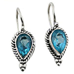 Load image into Gallery viewer, 925 Silver Blue Topaz Teardrop Earrings for Women
