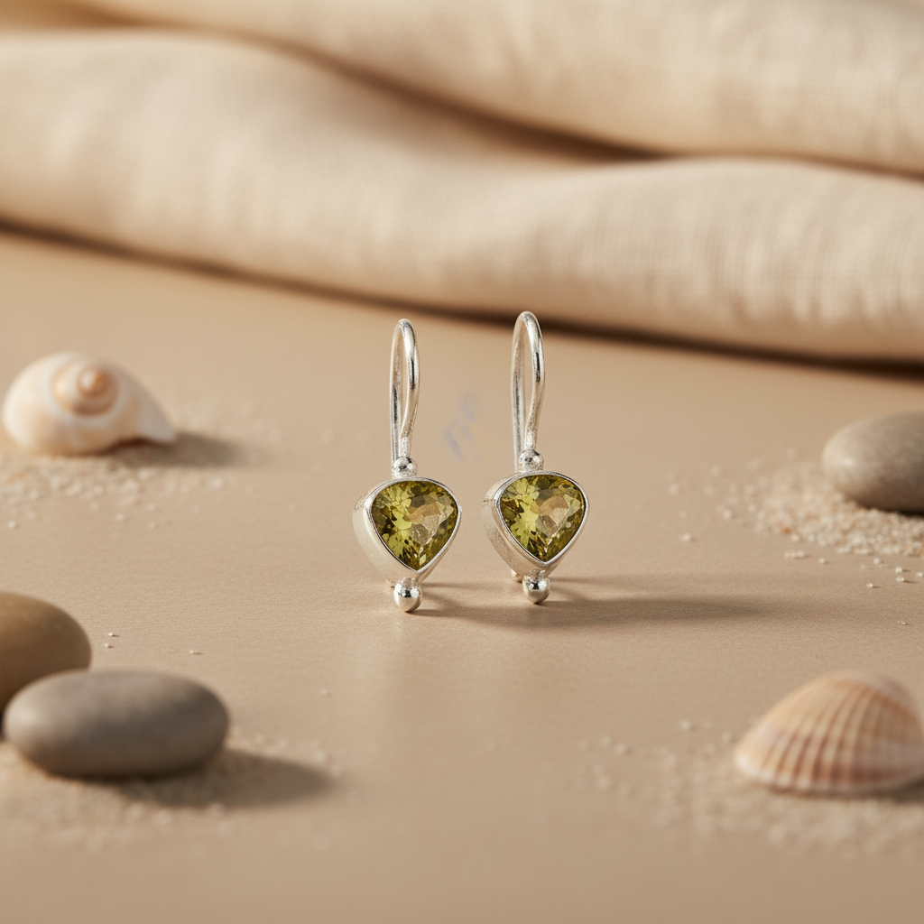 925 Silver Citrine Teardrop Earrings for Women | Dangle Earrings