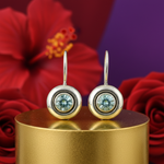 将图像加载到图库查看器中， 925银蓝色托帕石耳环，女士款 | 垂坠式耳环
