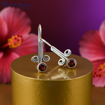 Load image into Gallery viewer, 925 Silver Garnet Earrings for Women | Dangle Jewelry Gift
