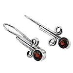 Load image into Gallery viewer, 925 Silver Garnet Earrings for Women | Dangle Jewelry Gift
