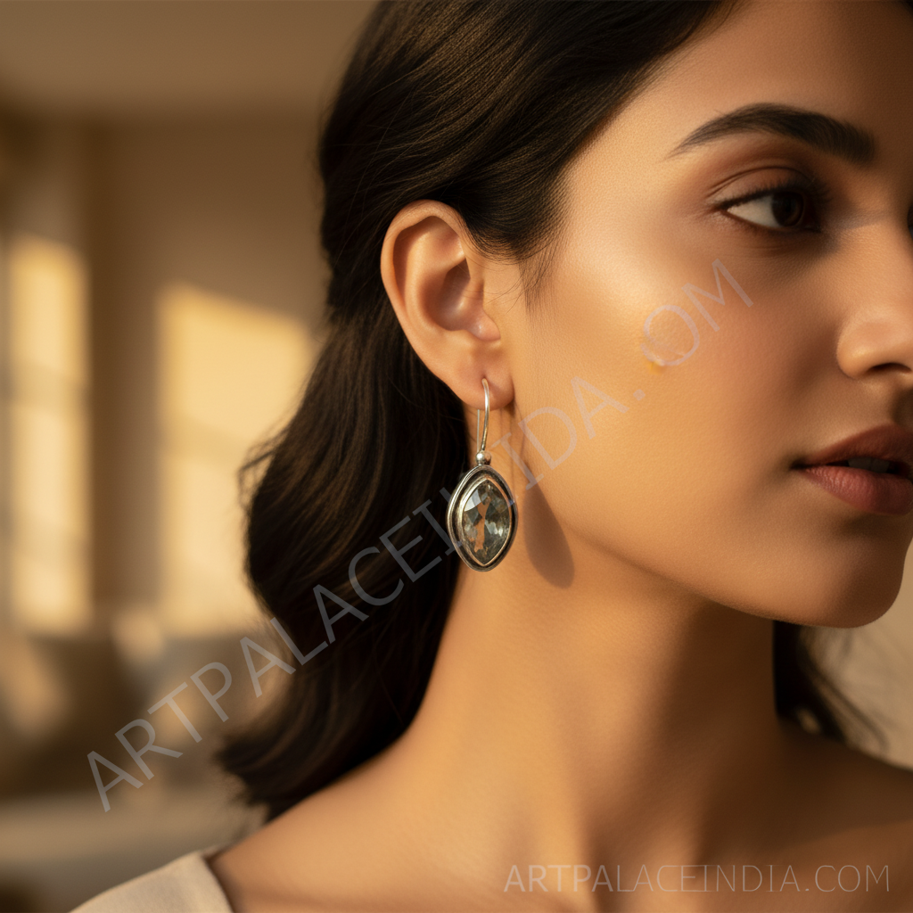 925纯银镶嵌立方氧化锆水滴耳环（女士款）| 礼物