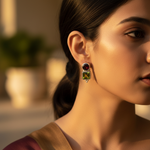 Load image into Gallery viewer, 925 Silver Peridot &amp; Garnet Drop Earrings for Women
