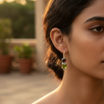 Load image into Gallery viewer, 925 Silver Peridot &amp; Garnet Drop Earrings for Women
