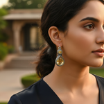 将图像加载到图库查看器中， 925纯银黄水晶水滴耳环（女士款）| 宝石首饰
