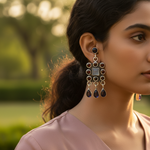 Load image into Gallery viewer, 925 Silver Garnet &amp; Iolite Drop Earrings for Women | Gift
