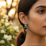 Load image into Gallery viewer, 925 Silver Turquoise &amp; Amethyst Drop Earrings for Women
