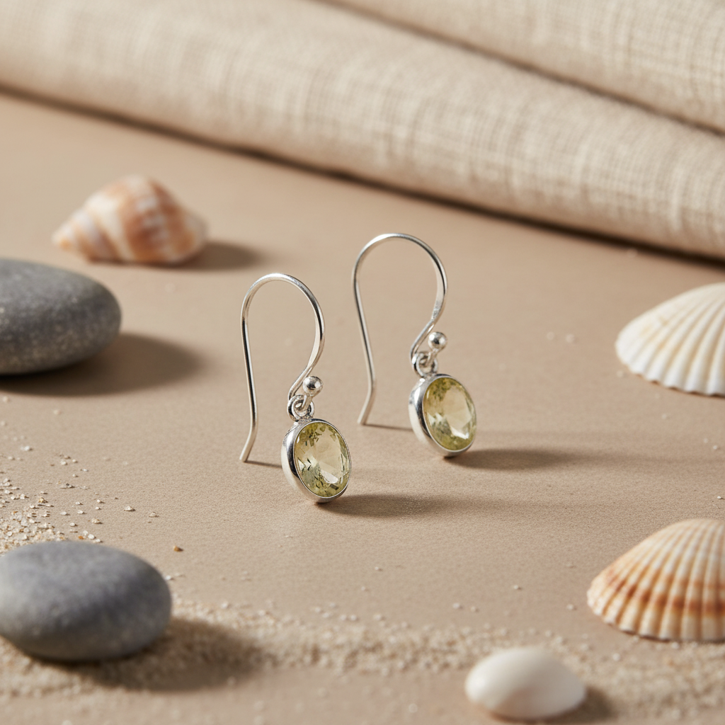 925 Silver Lemon Quartz Earrings | Women's Dangle Jewelry