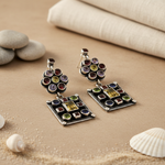 Load image into Gallery viewer, 925 Silver Multi-Gemstone Dangle Earrings | Women's Fashion Jewelry
