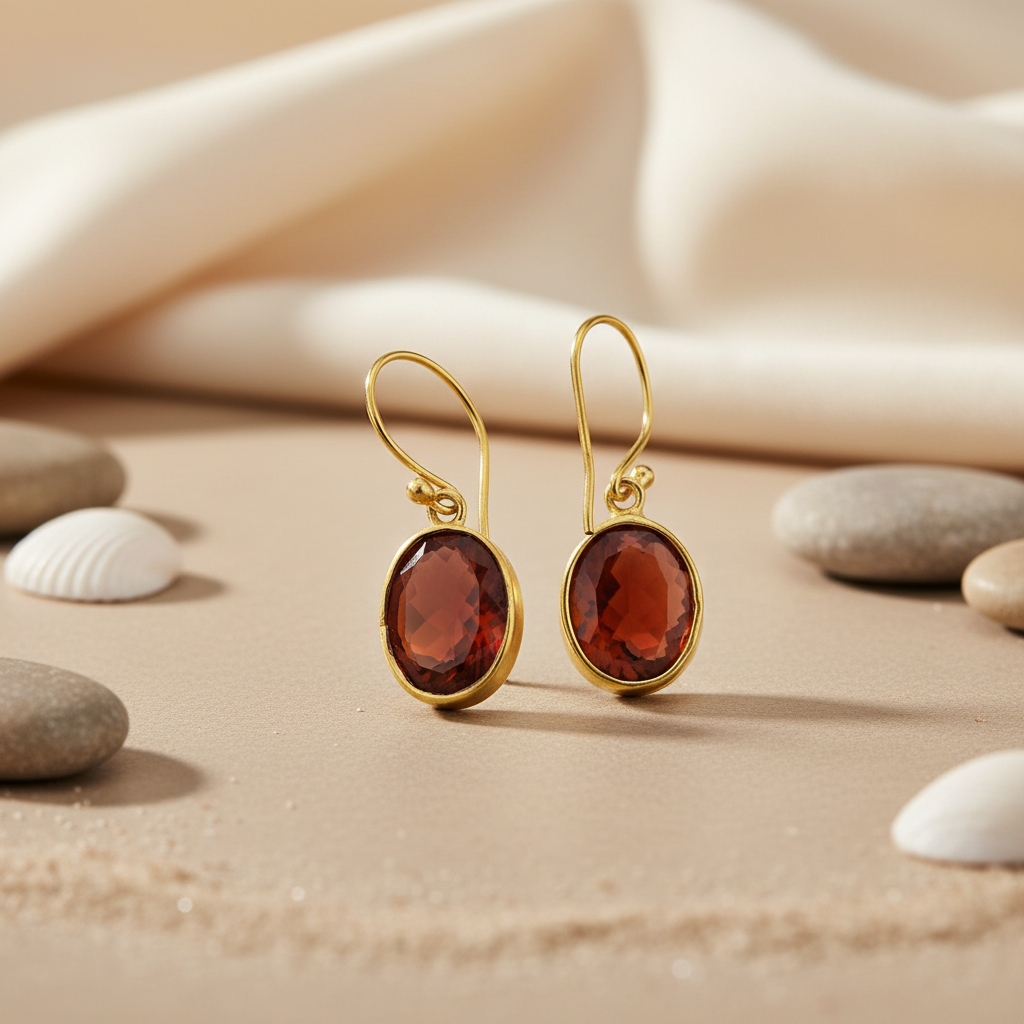 gold plating Ruby Earrings for Women | Gemstone Jewelry Gift