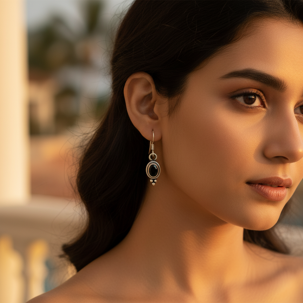 925 silver black onyx dangle earrings for women | gift