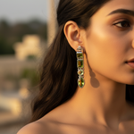 Load image into Gallery viewer, 925 Silver Peridot Drop Earrings for Women | Green Gemstone Jewelry
