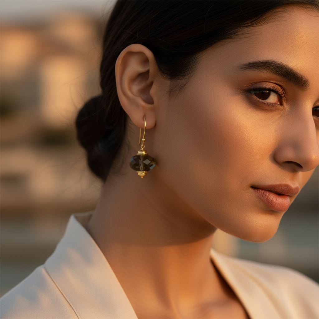 gold plating Teardrop Crystal Bead Earrings for Women | Fashion Jewelry