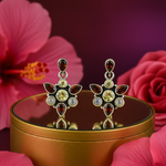 Load image into Gallery viewer, Pendientes de plata de ley 925 con piedras preciosas para mujer | Diseño floral
