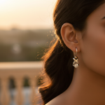 将图像加载到图库查看器中， 女士银色钻石水滴耳环 | 精致首饰
