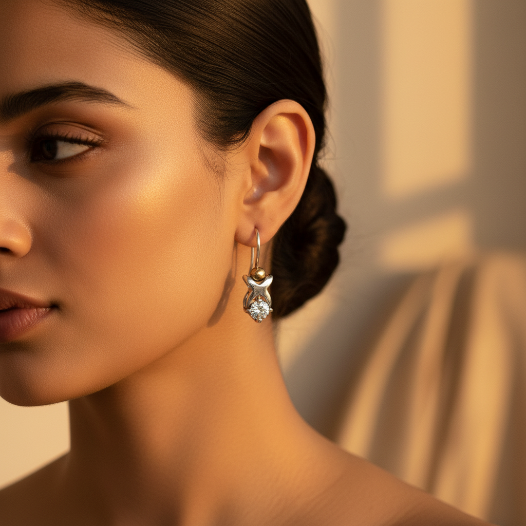 Silver Diamond Drop Earrings for Women | Dainty Jewelry