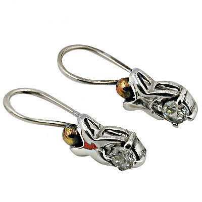Silver diamond drop earrings for women | dainty jewelry