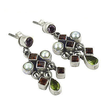925 Silver Gemstone Dangle Earrings for Women | Gift Jewelry