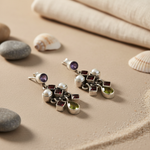 将图像加载到图库查看器中， 925 Silver Gemstone Dangle Earrings for Women | Gift Jewelry
