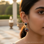 Load image into Gallery viewer, 925 Silver Garnet Drop Earrings for Women | Gemstone Jewelry
