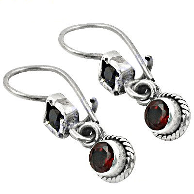925 silver garnet drop earrings for women | gemstone jewelry