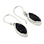 Load image into Gallery viewer, 925 Silver Onyx Drop Earrings for Women | Black Gemstone Jewelry

