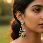 Load image into Gallery viewer, 925 Silver Multi-Gemstone Dangle Earrings for Women | Gift
