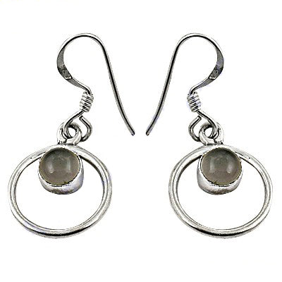 925 Silver Moonstone Hoop Earrings for Women | Dangle Earrings
