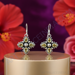 将图像加载到图库查看器中， 925纯银黄水晶十字耳环 | 女士宝石首饰
