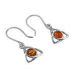 Load image into Gallery viewer, 925 Silver Amber Celtic Knot Earrings for Women | Gift
