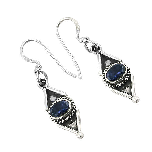 925 Silver Blue Sapphire Earrings for Women | Dangle Earrings