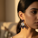 Load image into Gallery viewer, 925 Silver Moonstone &amp; Amethyst Earrings for Women
