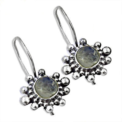 925 Silver Moonstone Flower Earrings for Women | Daily Wear