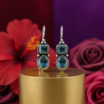 将图像加载到图库查看器中， 925纯银蓝托帕石耳环 | 女士 | 礼物
