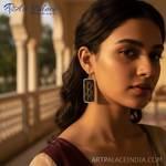 Load image into Gallery viewer, Pendientes de plumas de plata | Pendientes rectangulares para mujer
