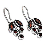 将图像加载到图库查看器中， 925 Silver Garnet Drop Earrings for Women | Dangle Earrings
