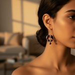 将图像加载到图库查看器中， 925 Silver Garnet Drop Earrings for Women | Dangle Earrings
