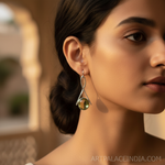 Load image into Gallery viewer, 925 Sterling Silver Green Gemstone Drop Earrings for Women
