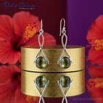 Load image into Gallery viewer, 925 Sterling Silver Green Gemstone Drop Earrings for Women
