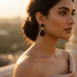 Load image into Gallery viewer, 925 Sterling Silver Black Onyx Dangle Earrings for Women
