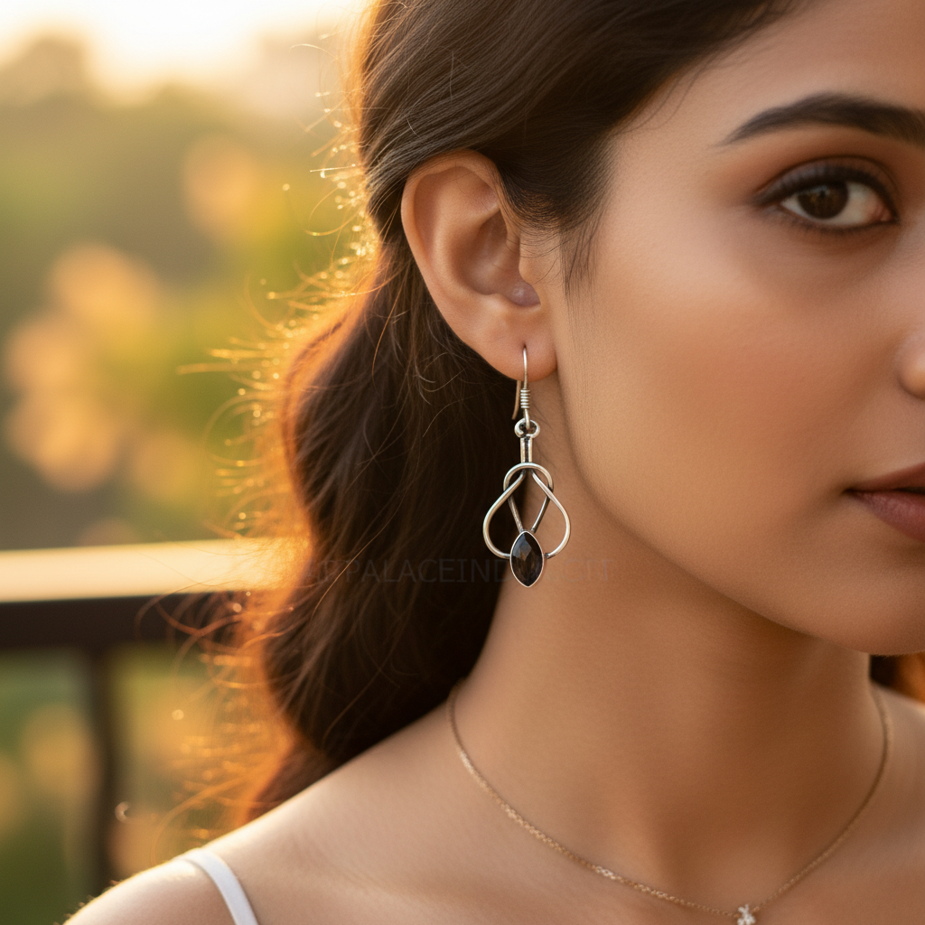 925 Silver Smoky Quartz Earrings for Women | Dangle Earrings