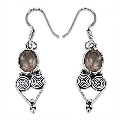 925 silver smoky quartz earrings for women | dangle earrings
