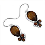 Load image into Gallery viewer, 925 Silver Tiger Eye Drop Earrings for Women | Gemstone Jewelry
